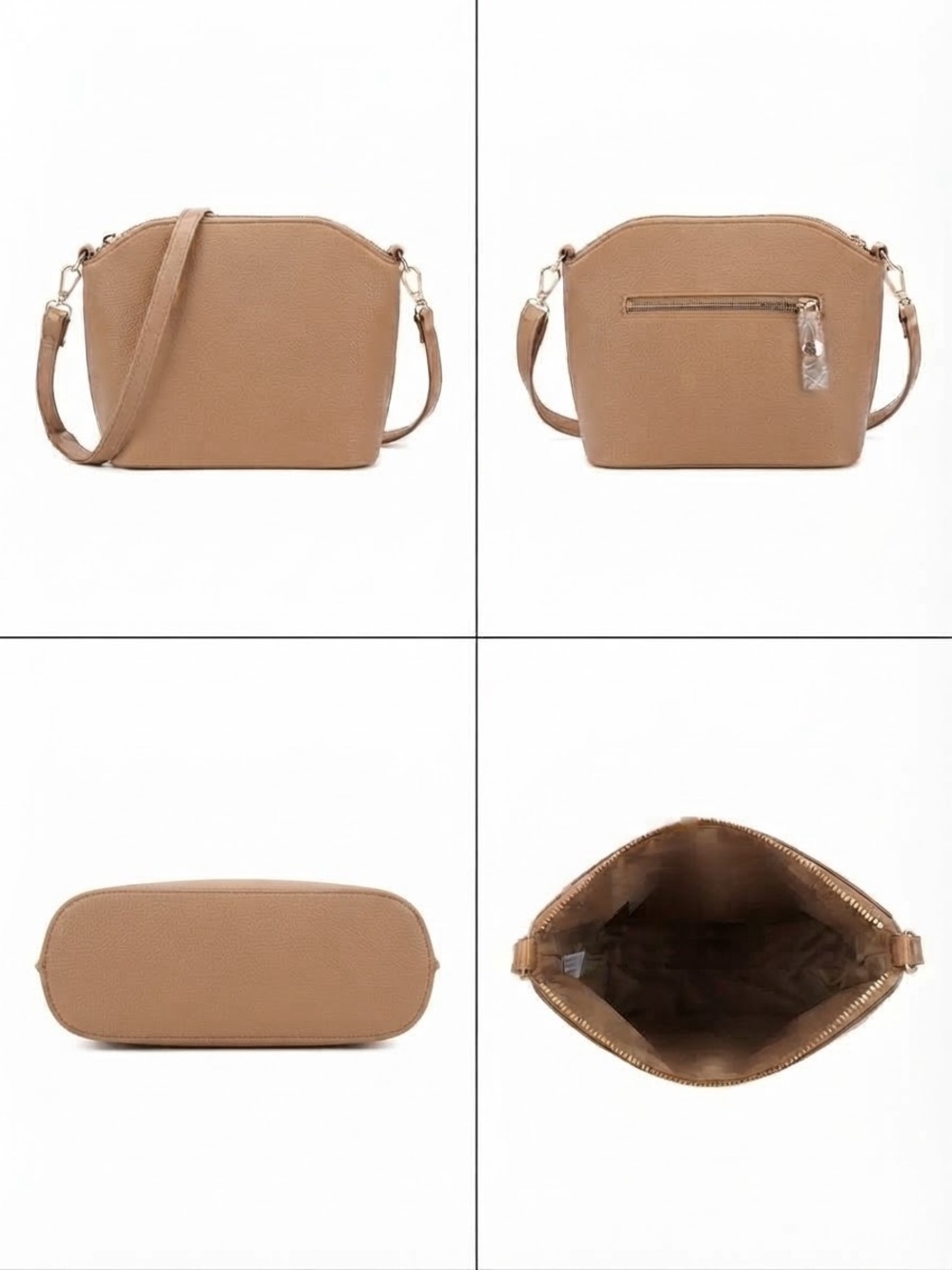 Structured Crossbody Bag in Tan - MBI